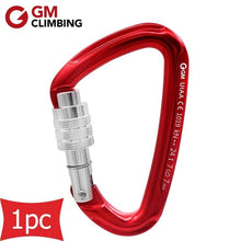 Load image into Gallery viewer, GM CLIMBING Carabiner 24kN CE / UIAA D Shape Screw Locking Rock Climbing Carabiner Master Lock Mountaineering Equipment