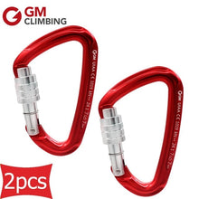 Load image into Gallery viewer, GM CLIMBING Carabiner 24kN CE / UIAA D Shape Screw Locking Rock Climbing Carabiner Master Lock Mountaineering Equipment