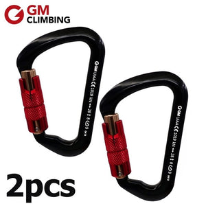 GM CLIMBING Carabiner Self Auto Locking 28kN Mountain Rappel Carabiner CE / UIAA Indoor Lanyard Rock Climbing Equipment