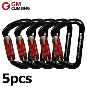 GM CLIMBING Carabiner Self Auto Locking 28kN Mountain Rappel Carabiner CE / UIAA Indoor Lanyard Rock Climbing Equipment