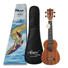 Load image into Gallery viewer, Aiersi brand 21 inch mahogany Soprano ukulele Hawaiian guitar ukelele