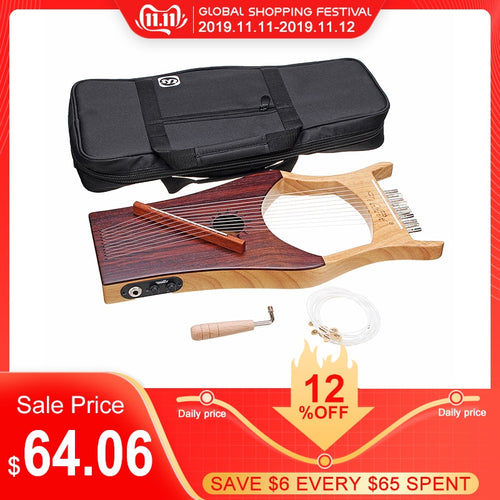 New IRIN 10 String Wooden Color Harp Antiquity Chinese Style Portable Lyre Harp Lira Instrumento Musical Stringed Instruments