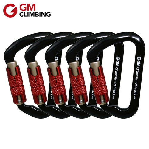 GM CLIMBING Carabiner Self Auto Locking 28kN Mountain Rappel Carabiner CE / UIAA Indoor Lanyard Rock Climbing Equipment