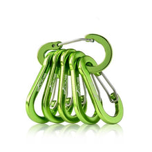 Load image into Gallery viewer, Booms Fishing CC1 6Pcs Aluminum Alloy Carabiner Keychain Outdoor Camping Climbing Snap Clip Lock Buckle Hook Fishing Tool 6Color